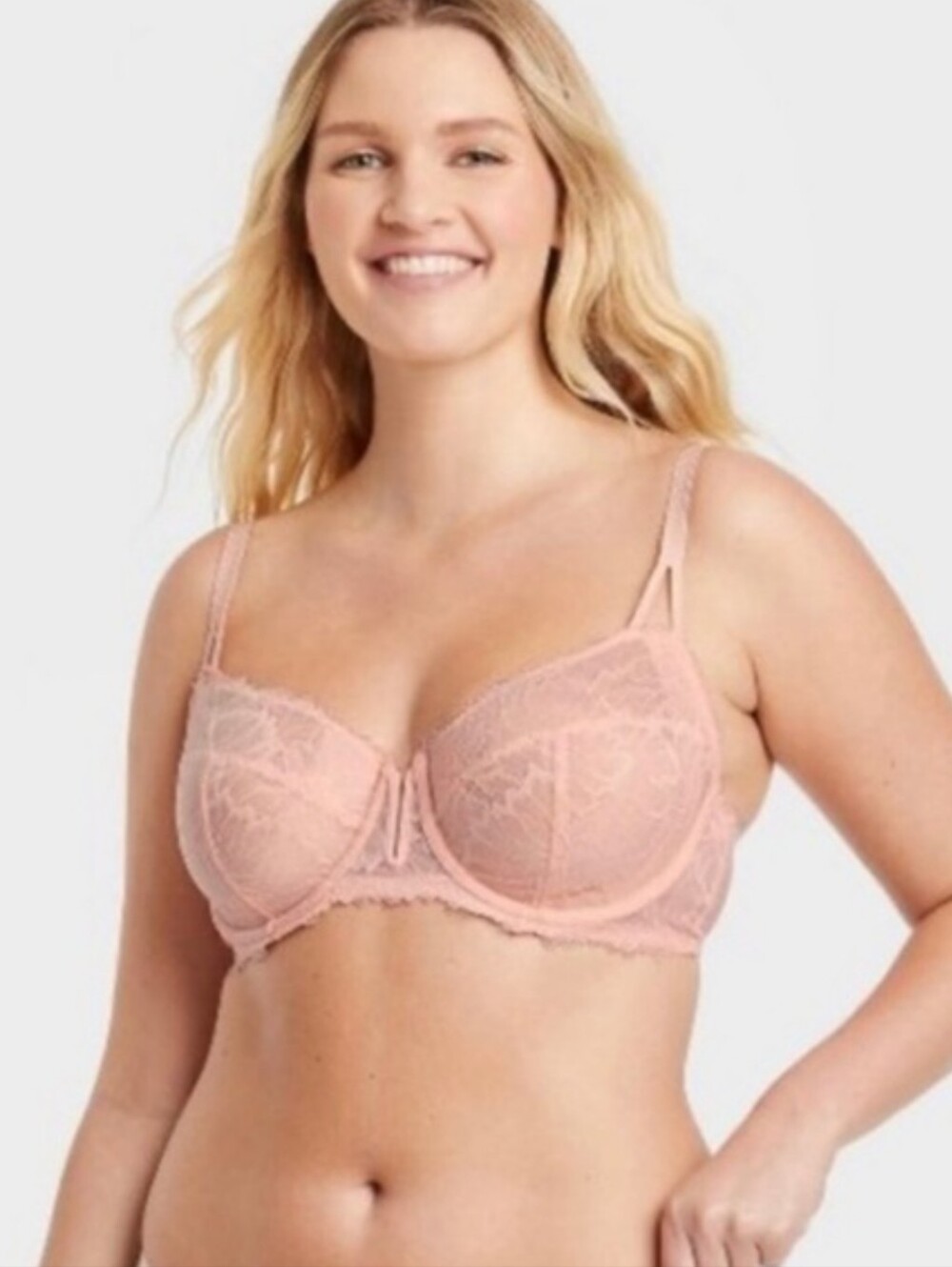 Auden Light Pink Unlined Lace Underwire Bra Size 38B